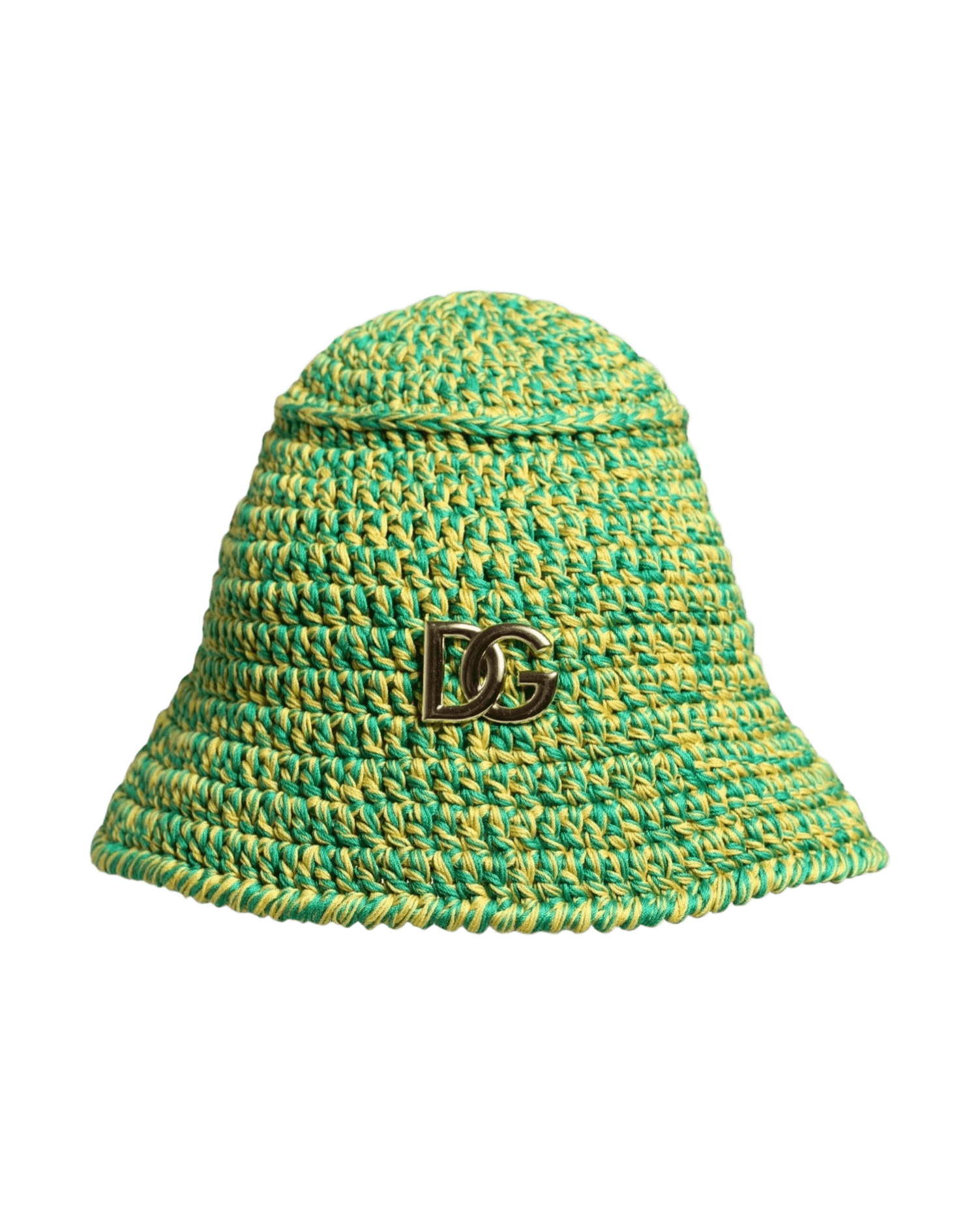 Dolce & Gabbana Green Cotton Crochet Dg Logo Bucket Hat Glam Steals