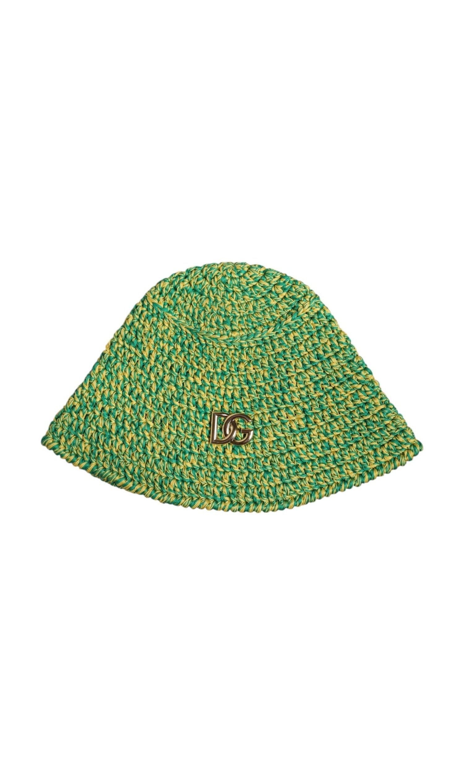 Dolce & Gabbana Green Cotton Crochet Dg Logo Bucket Hat Glam Steals