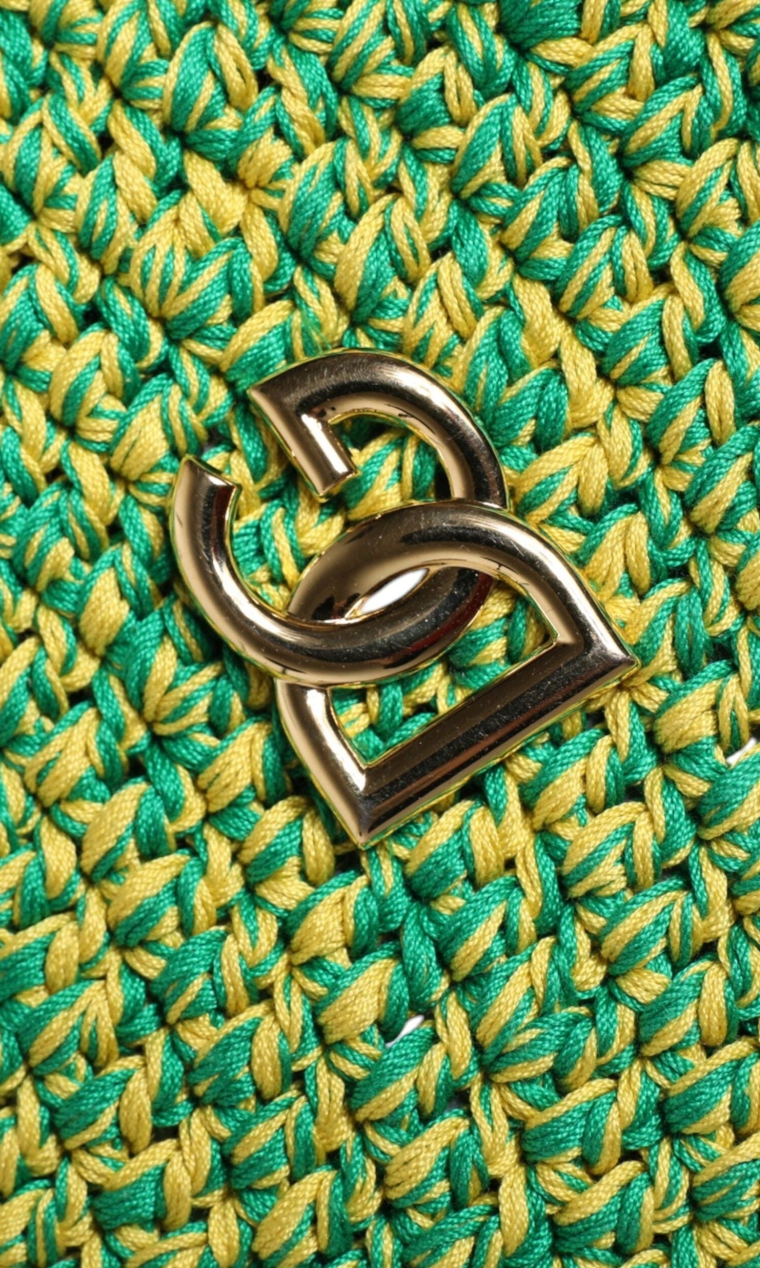 Dolce & Gabbana Green Cotton Crochet Dg Logo Bucket Hat Glam Steals
