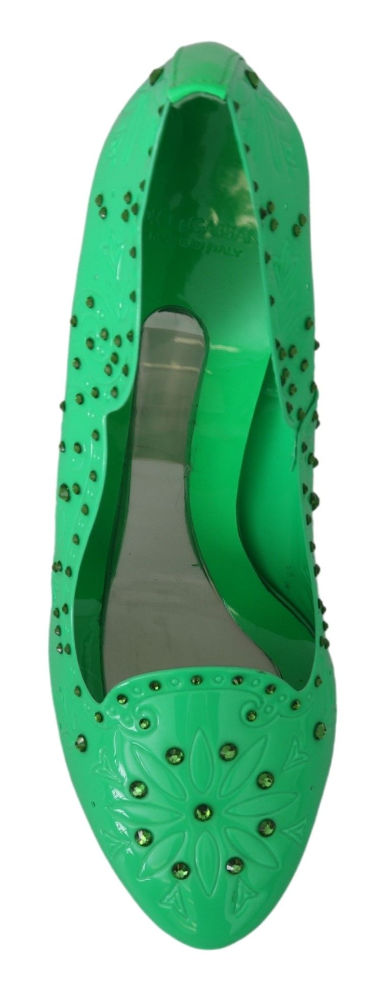 Dolce & Gabbana Green Crystal Floral Cinderella Heels Glam Steals