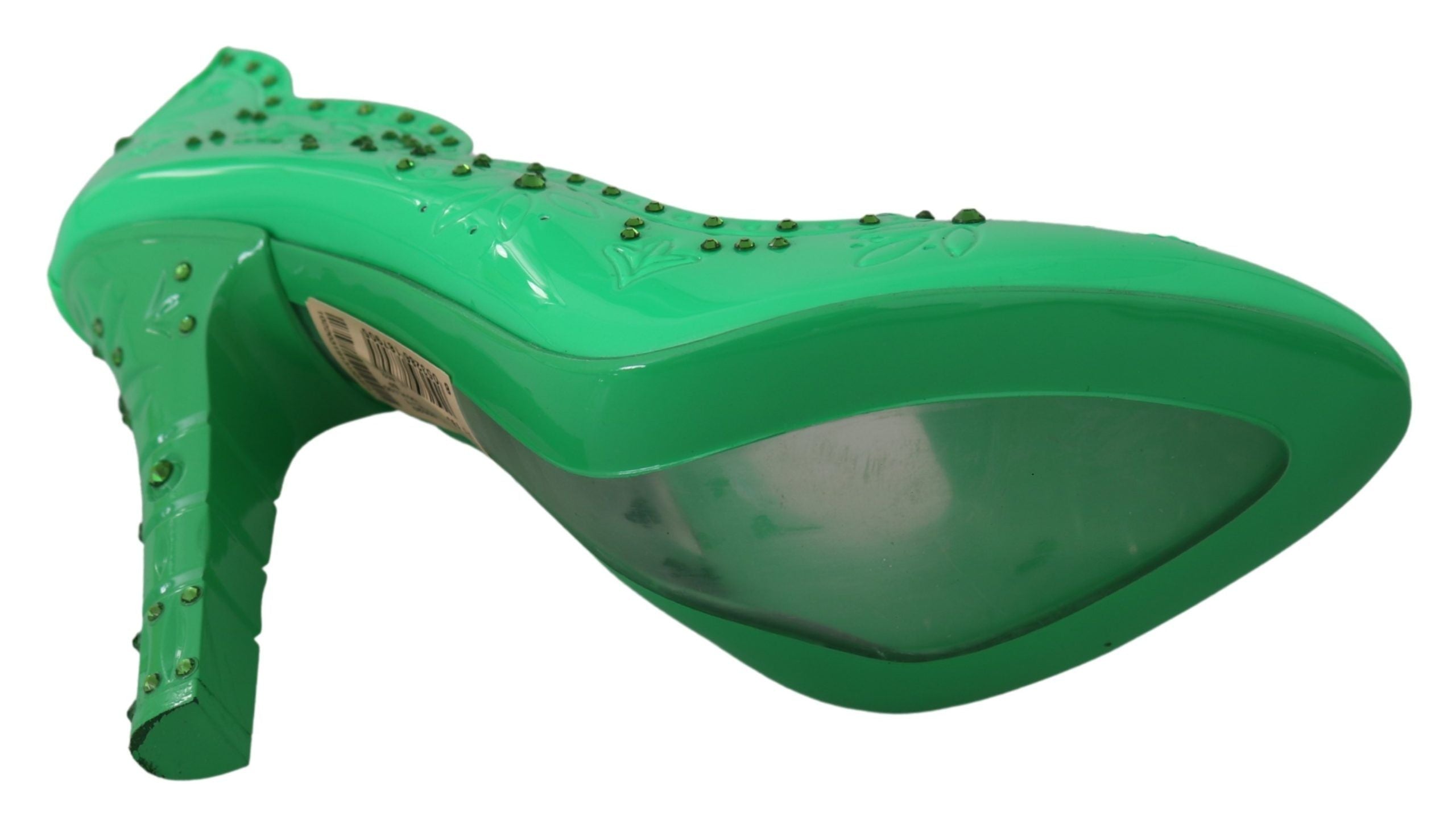 Dolce & Gabbana Green Crystal Floral Cinderella Heels Glam Steals