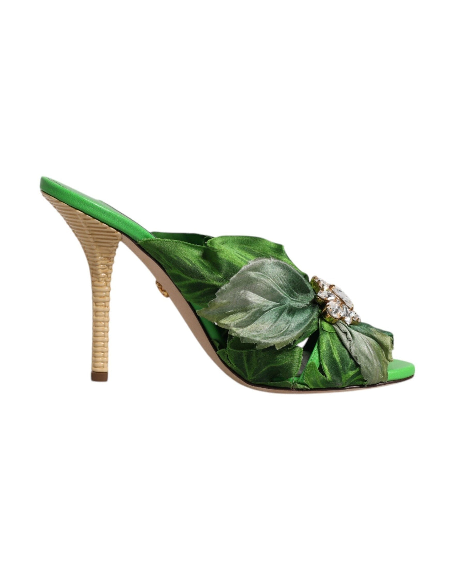 Dolce & Gabbana Green Crystal Slides Keira Sandal Shoes Glam Steals