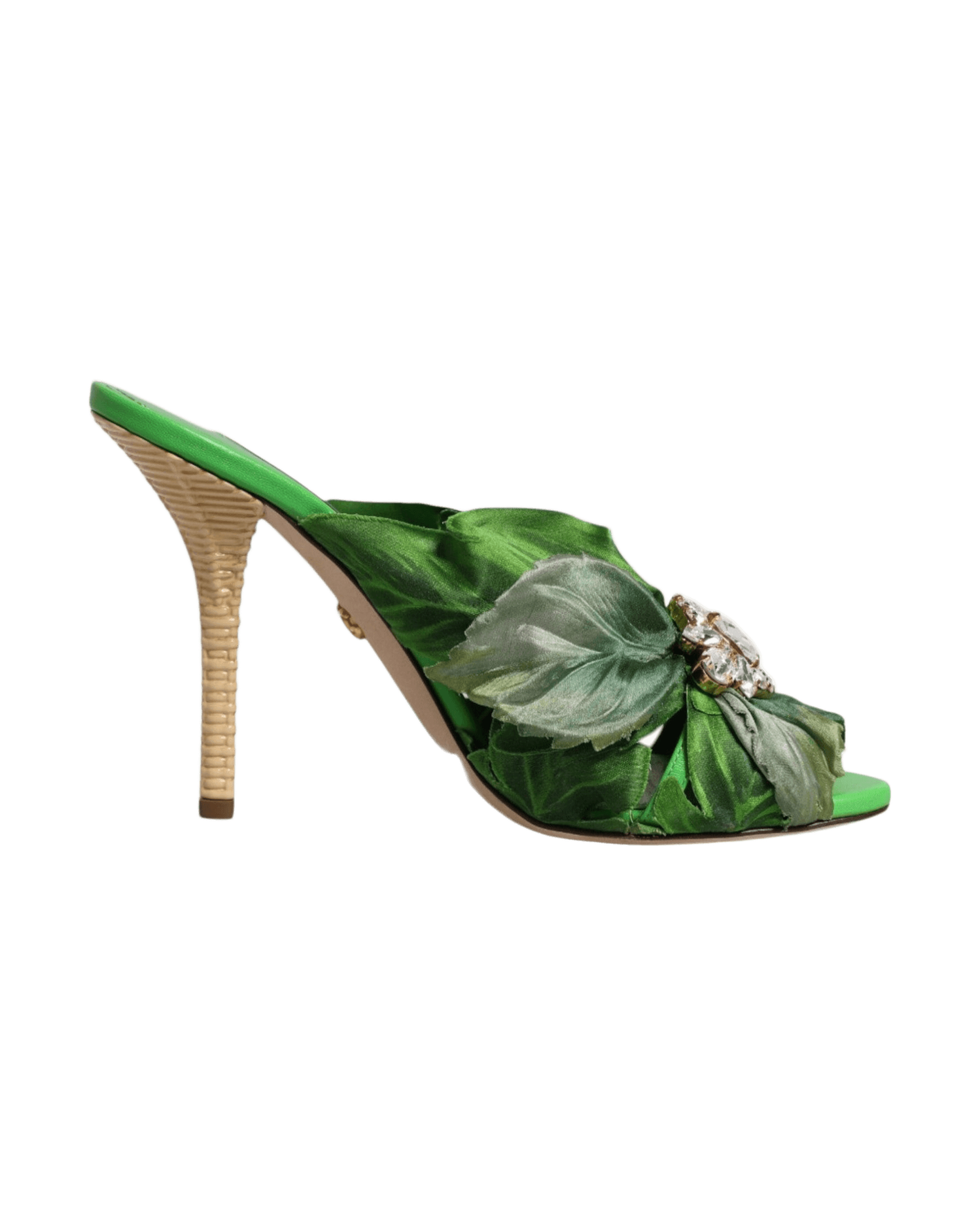 Dolce & Gabbana Green Crystal Slides Keira Sandal Shoes Glam Steals