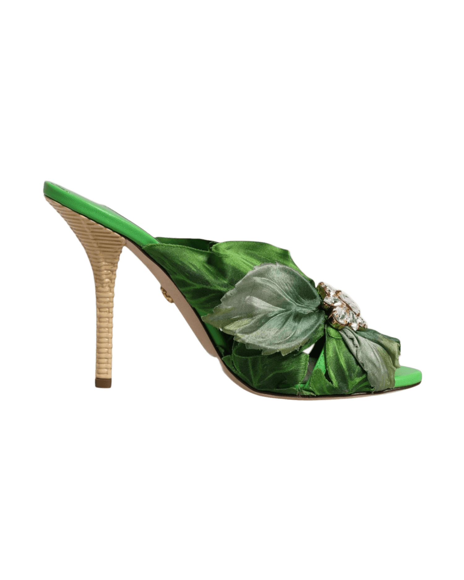 Dolce & Gabbana Green Crystal Slides Keira Sandal Shoes Glam Steals