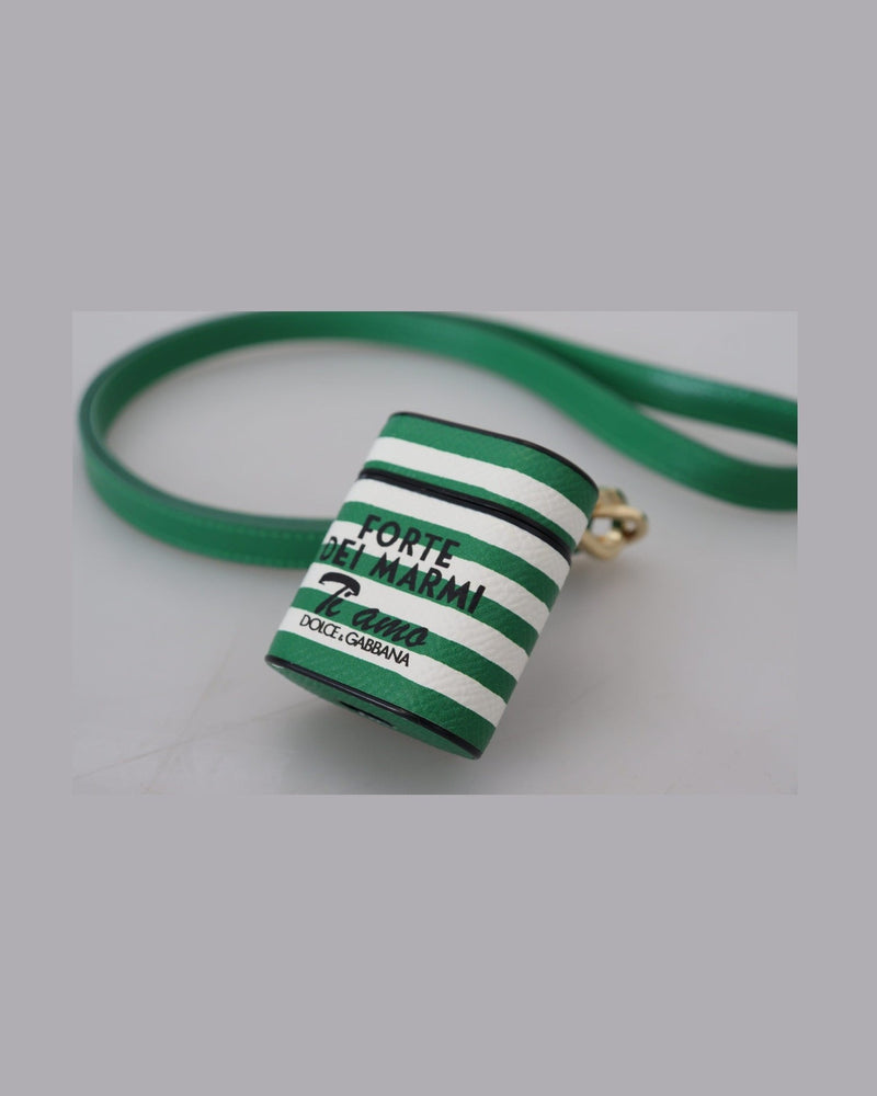 Dolce & Gabbana Elegant Leather Airpods Case - Green Lush Glam Steals