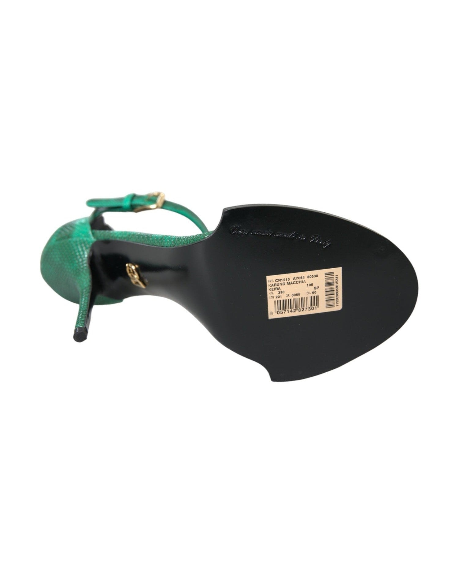 Dolce & Gabbana Green Exotic Leather Crystal Sandals Shoes Glam Steals