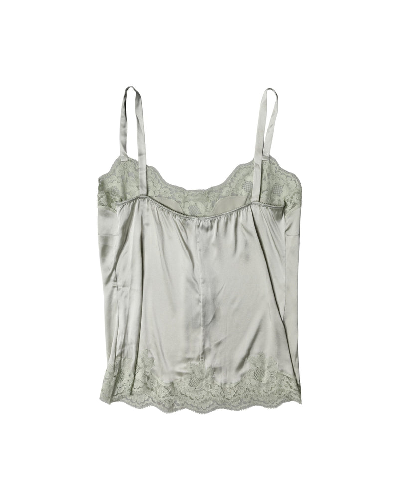 Dolce & Gabbana Green Lace Light Floral Lingerie Top Glam Steals
