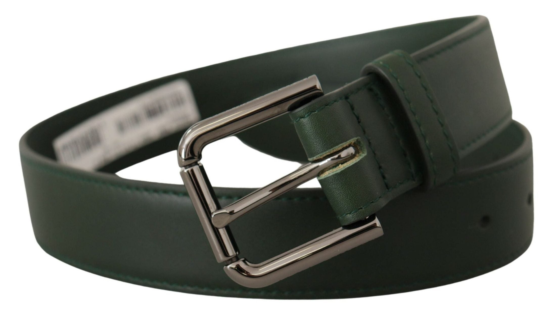 Dolce & Gabbana Green Leather Army Logo Metal Waist Buckle Belt Belts
