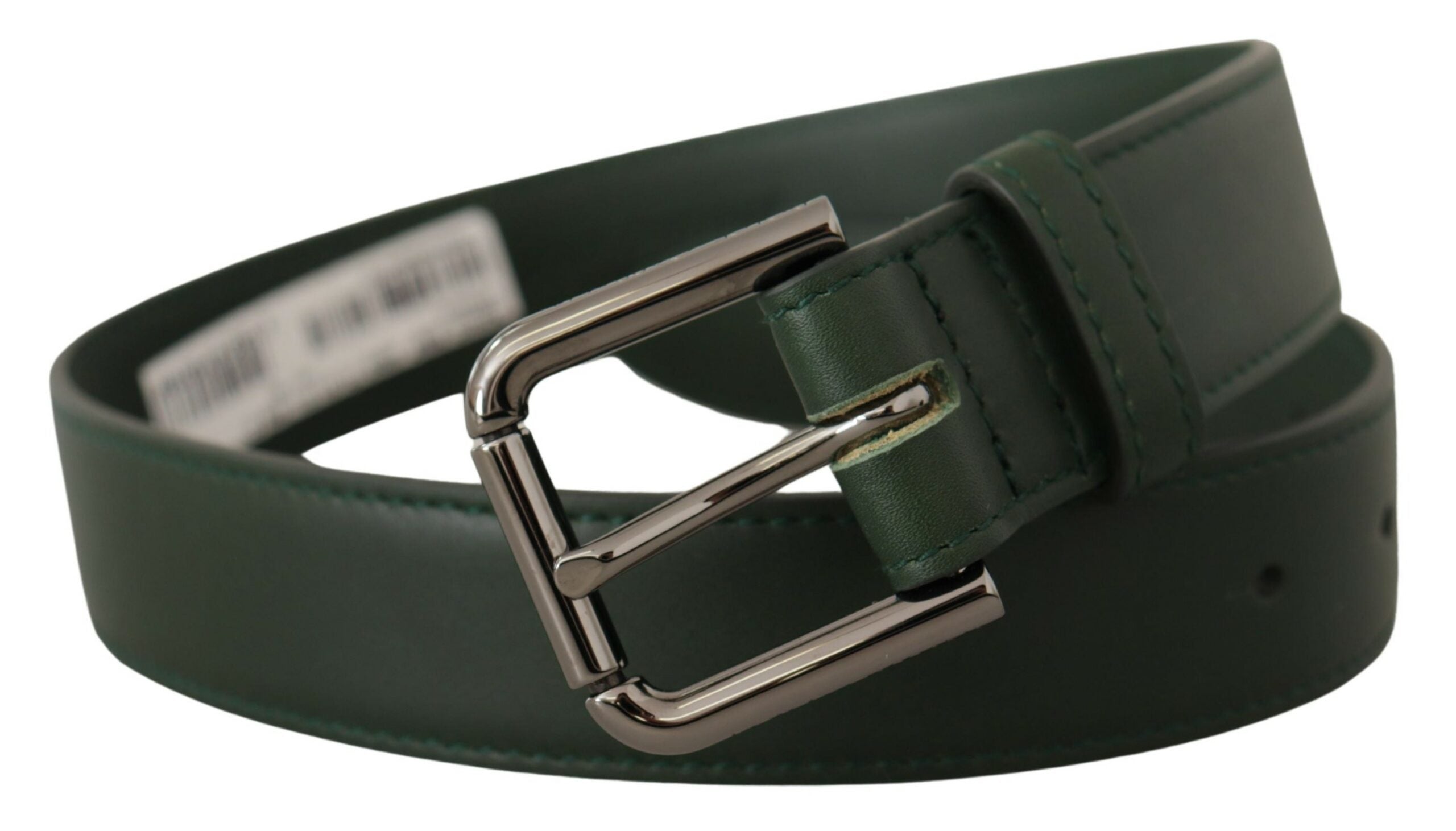 Dolce & Gabbana Green Leather Army Logo Metal Waist Buckle Belt Glam Steals