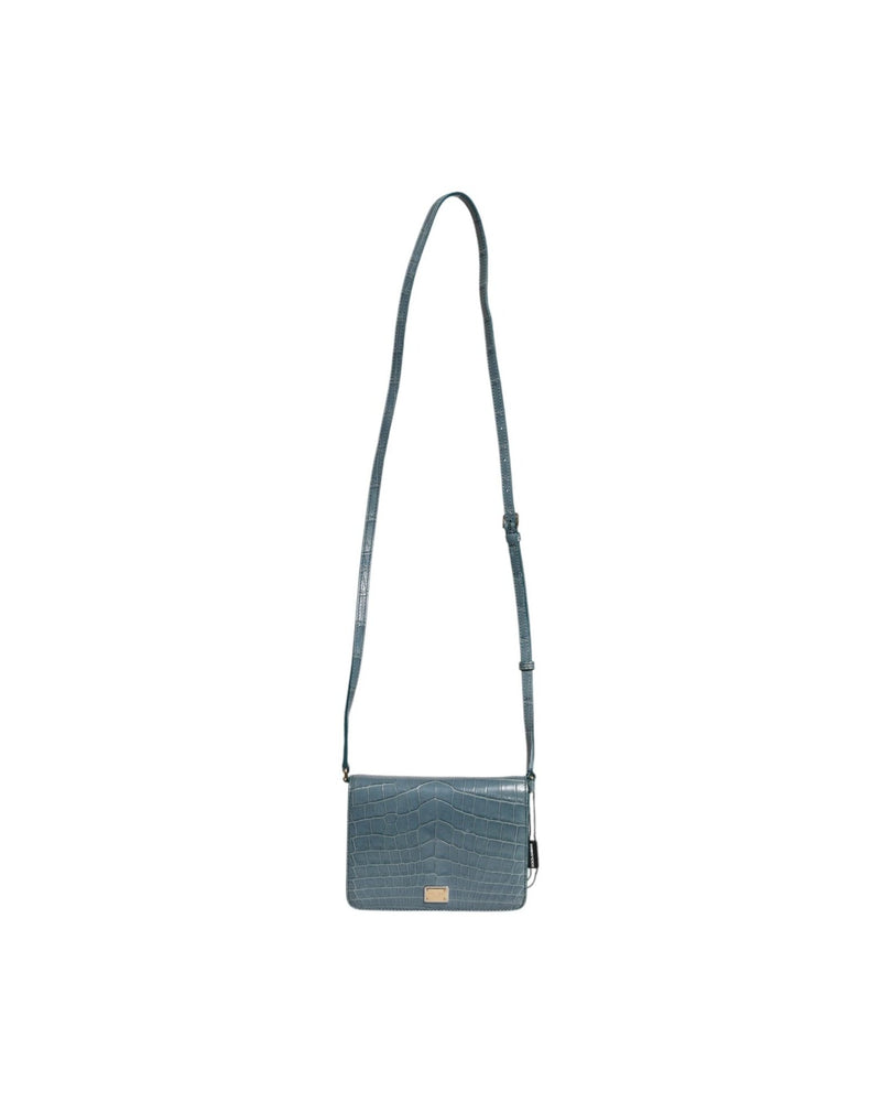 Dolce & Gabbana Green Leather Exotic Dg Plaque Crossbody Mini Bag Cross Body Bags