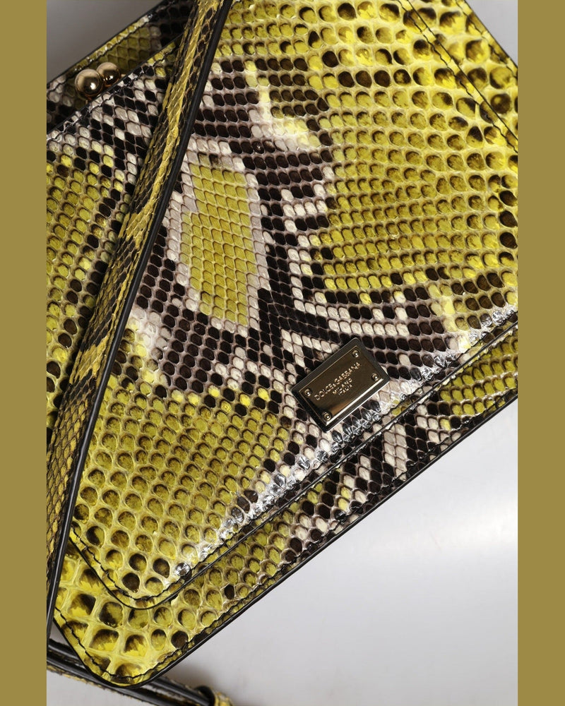 Dolce & Gabbana Green Leather Exotic Dg Plaque Crossbody Clutch Bag Glam Steals