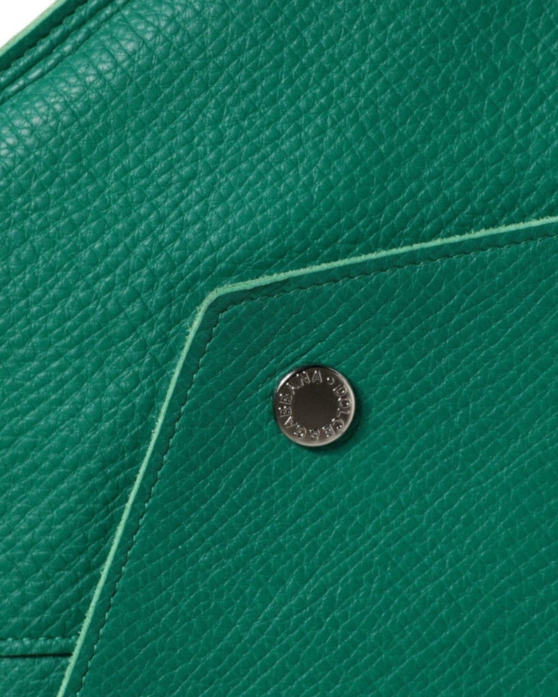 Dolce & Gabbana Leather Handbag Clutch Mini Purse Pouch Tablet Green Case Glam Steals