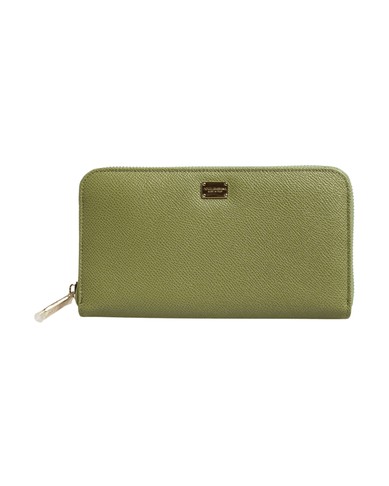 Dolce & Green Gabbana Leather Logo Plaque Zip Around Continenta Wallet Glam Steals