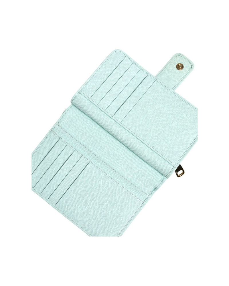Dolce & Gabbana Green Leather Mint Bifold Continental Clutch Wallet Glam Steals