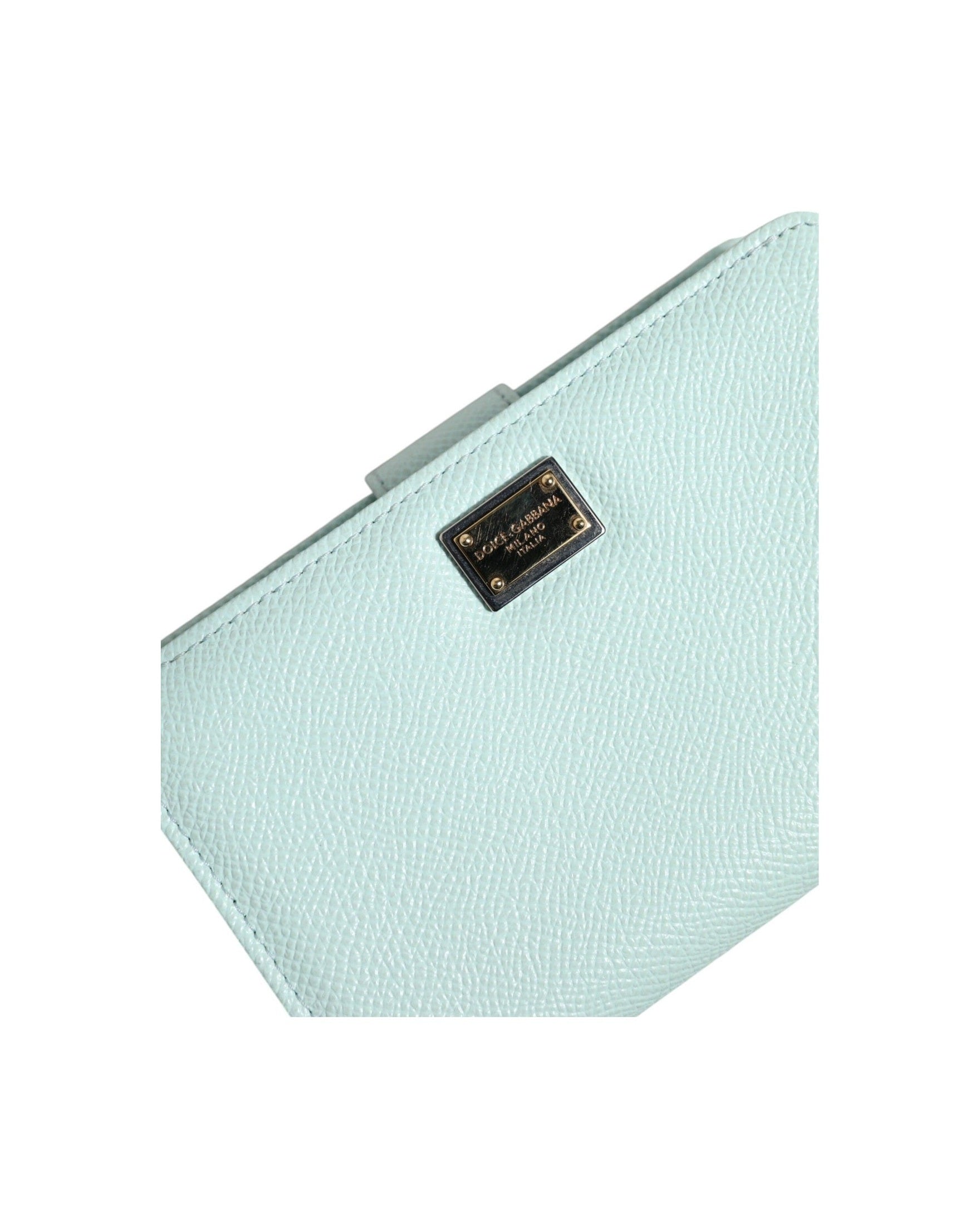 Dolce & Gabbana Green Leather Mint Bifold Continental Clutch Wallet Glam Steals