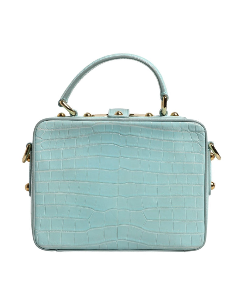 Dolce & Gabbana Green Leather Mint Embossed Padlock Shoulder Bag Glam Steals