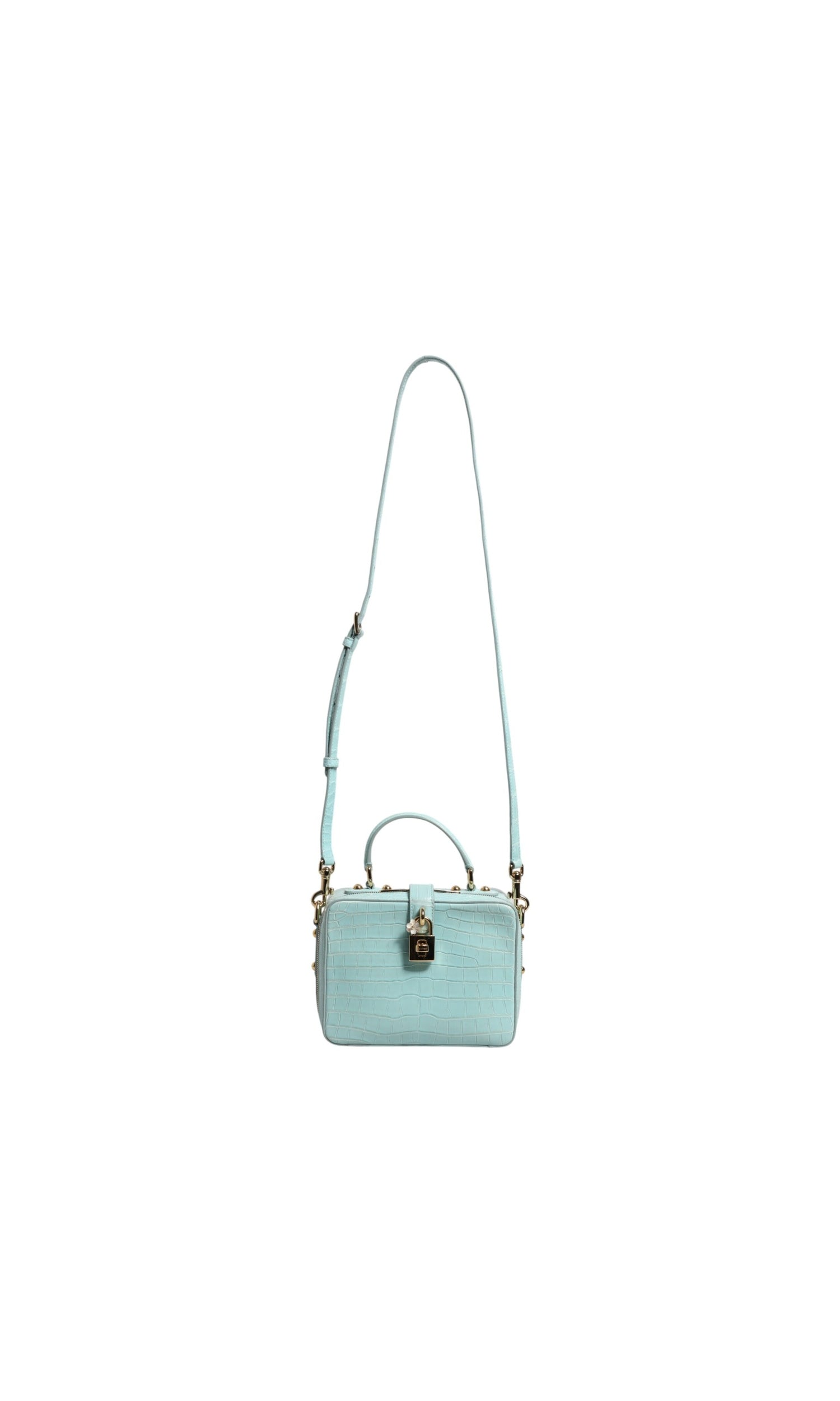 Dolce & Gabbana Green Leather Mint Embossed Padlock Shoulder Bag Glam Steals