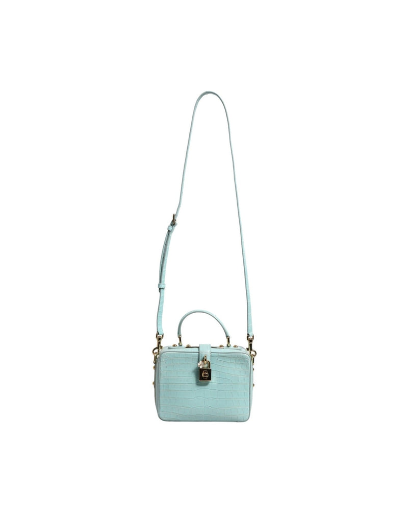 Dolce & Gabbana Green Leather Mint Embossed Padlock Shoulder Bag Glam Steals