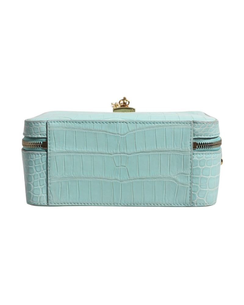 Dolce & Gabbana Green Leather Mint Embossed Padlock Shoulder Bag Glam Steals