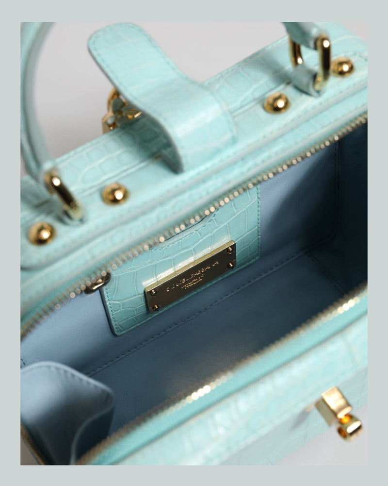 Dolce & Gabbana Green Leather Mint Embossed Padlock Shoulder Bag Glam Steals