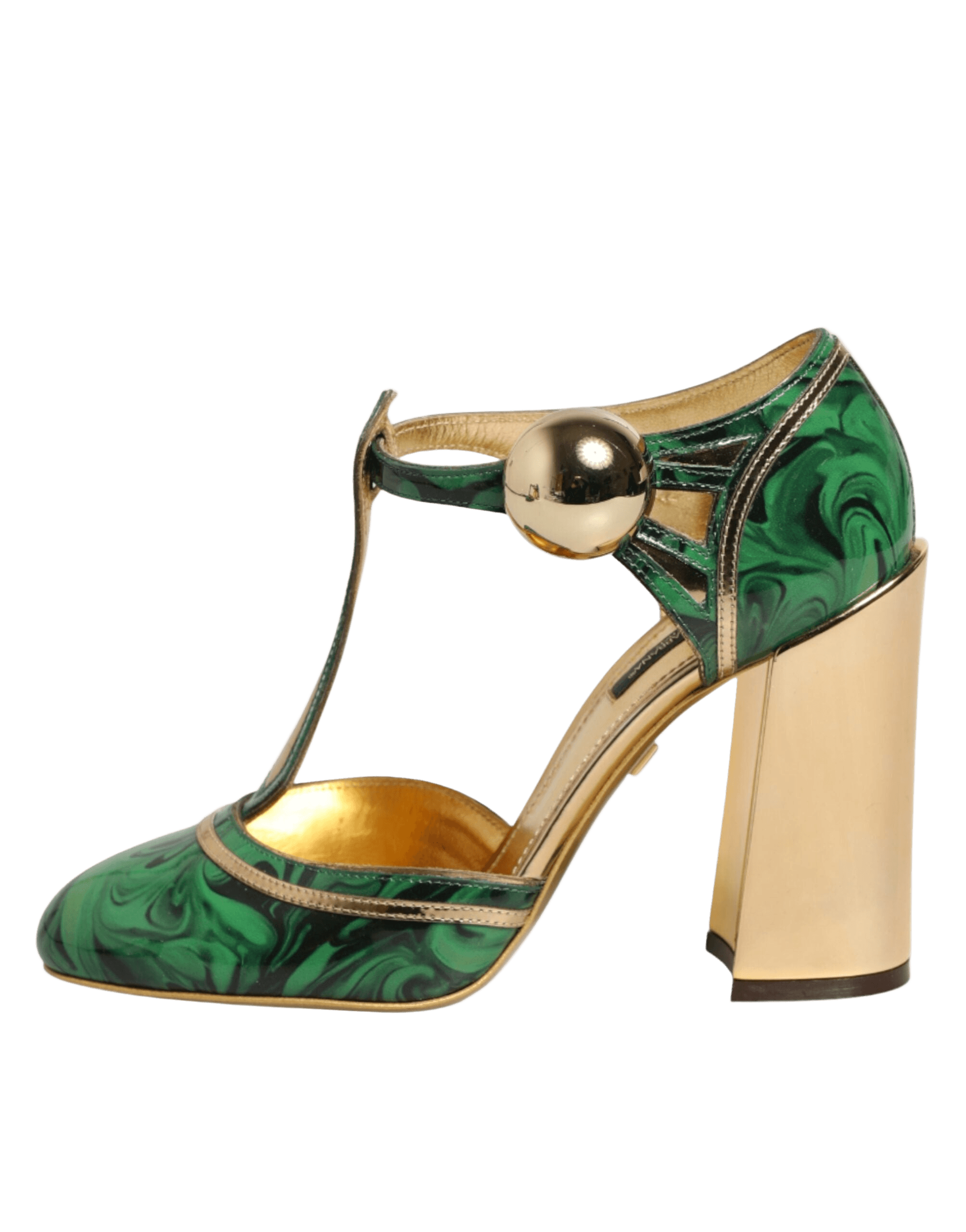 Dolce & Gabbana Green Leather Patent Vally Heels Pumps Shoes Glam Steals