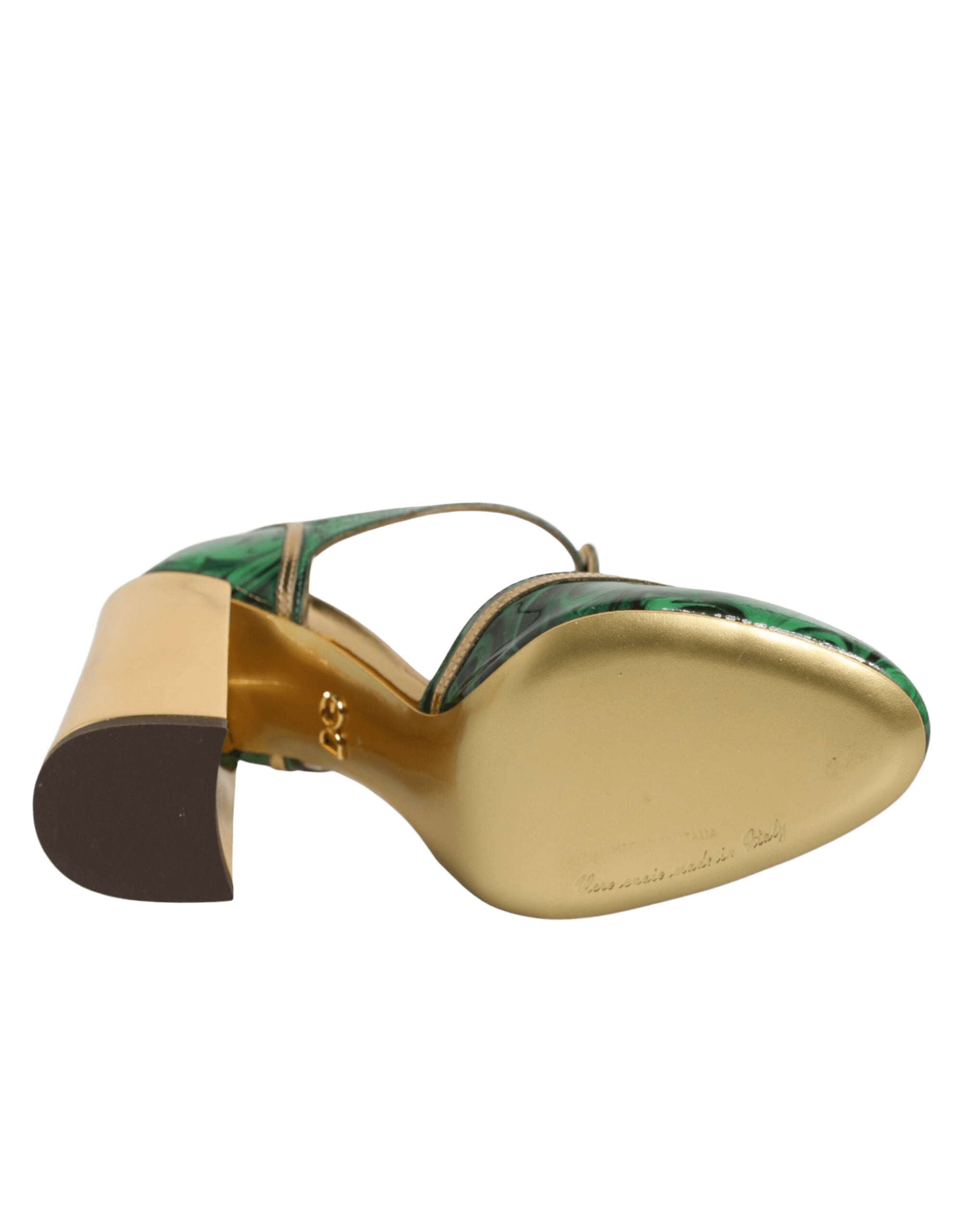 Dolce & Gabbana Green Leather Patent Vally Heels Pumps Shoes Glam Steals