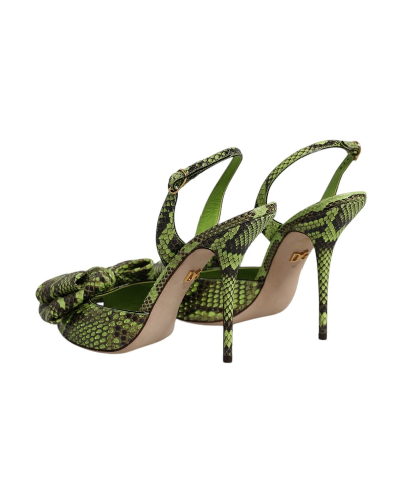 Dolce & Gabbana Green Leather Python Heels Glam Steals