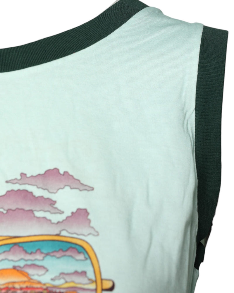 Dolce & Gabbana Green Light Graphic Print Sleeveless Tank T-shirt Glam Steals