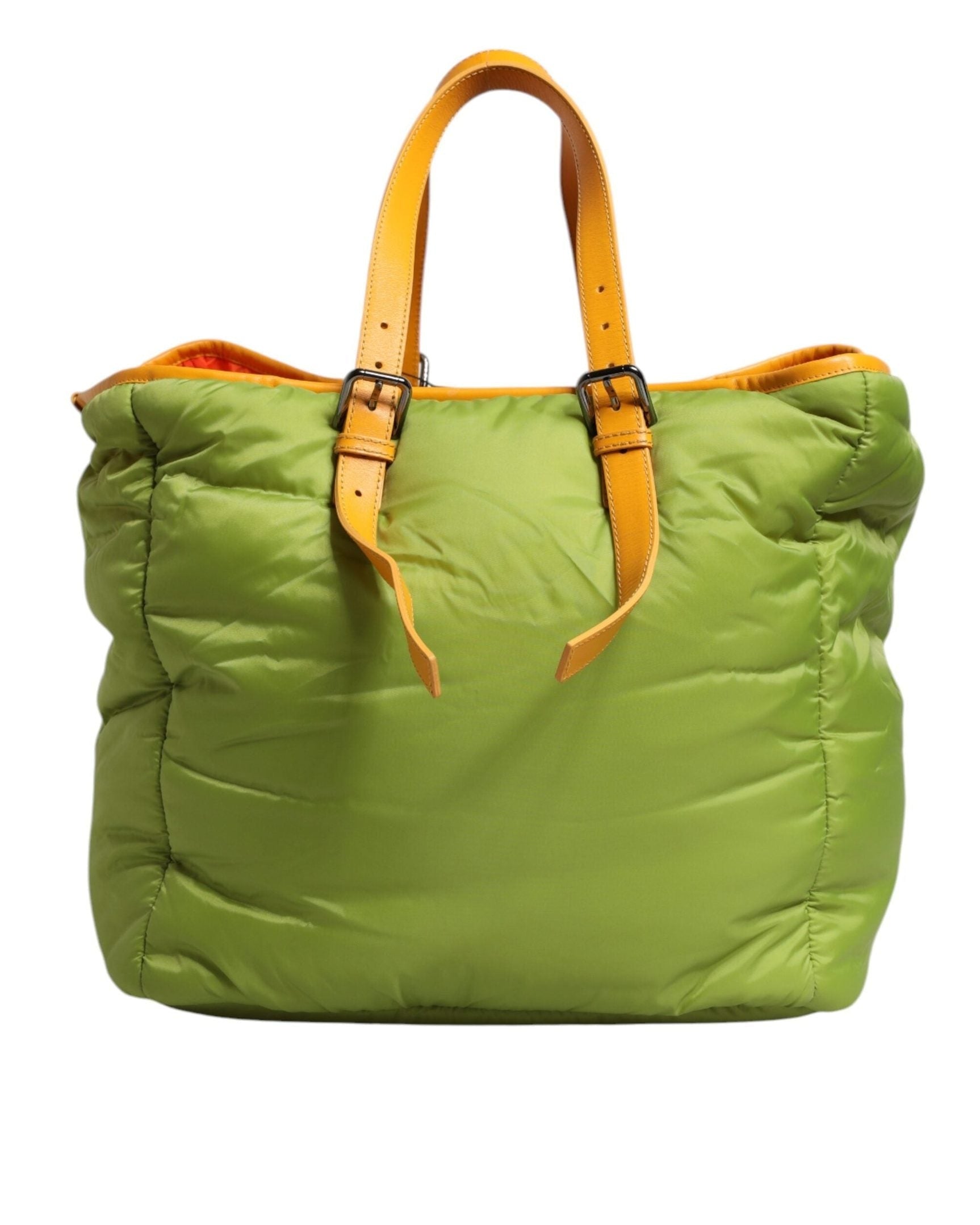 Dolce & Gabbana Green Nylon Padded Logo Plaque Tote Crossbody Bag Cross Body Bags