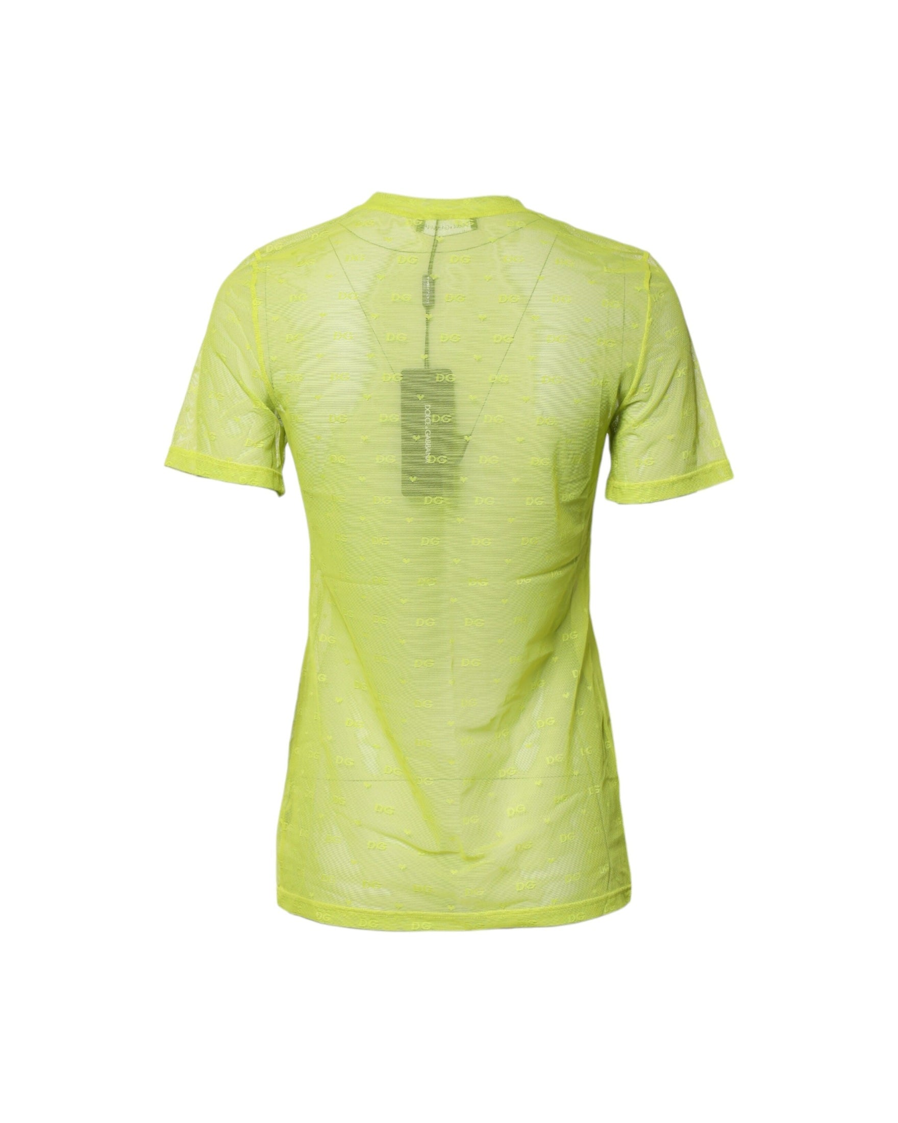 Dolce & Gabbana Green Nylon See Through Short Sleeves Top Glam Steals