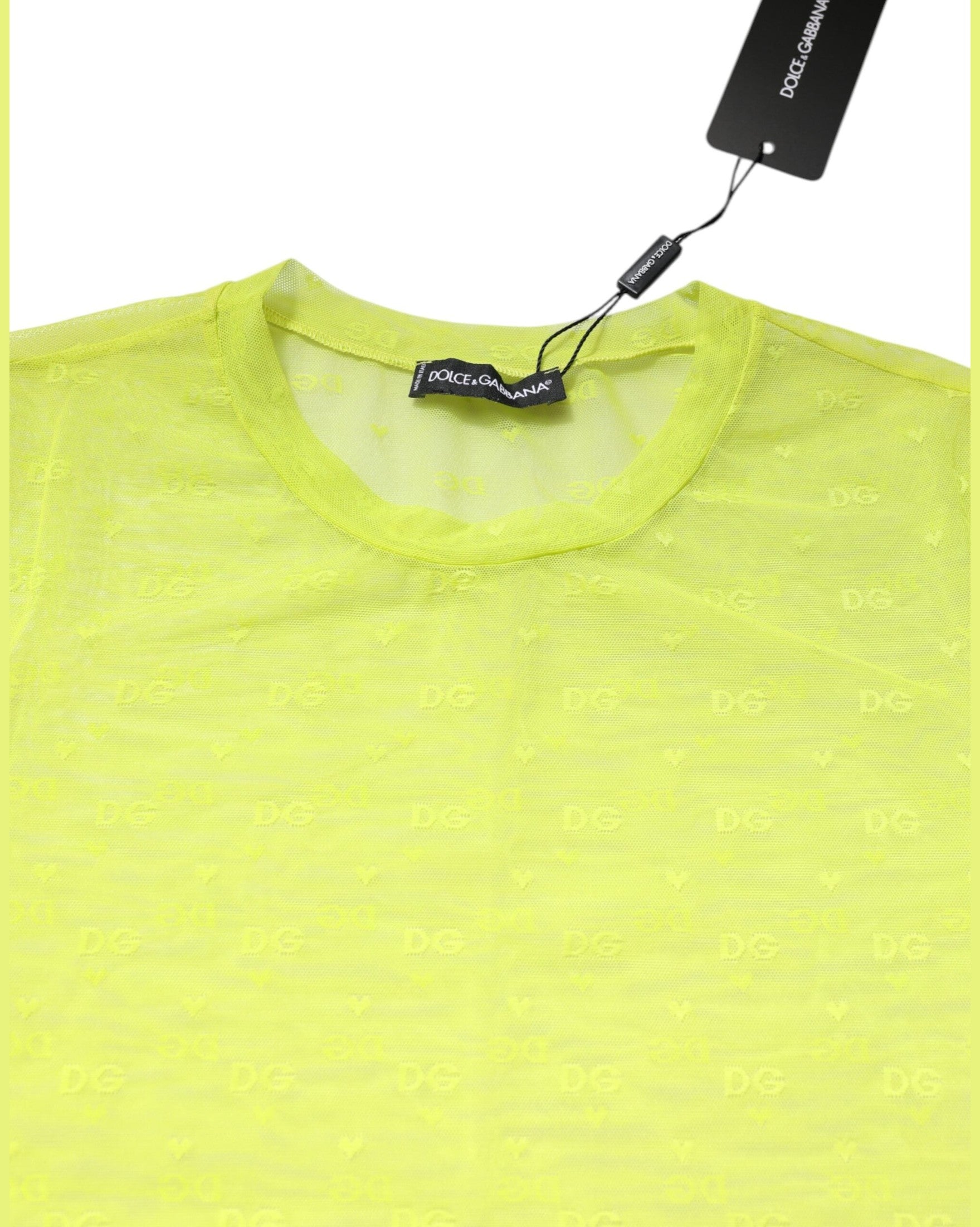 Dolce & Gabbana Green Nylon See Through Short Sleeves Top Glam Steals