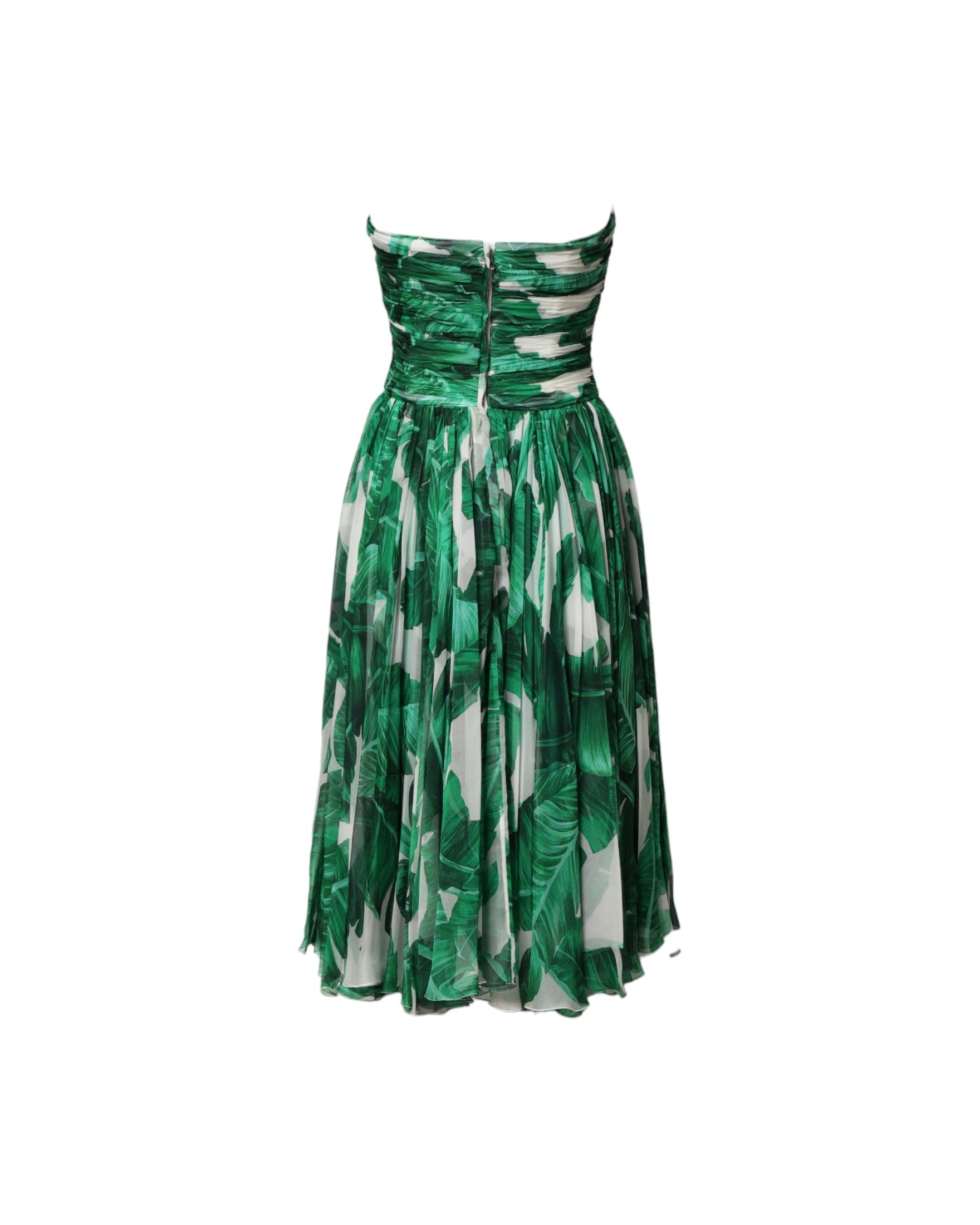 Dolce & Gabbana Green Pineapple Embellished Bananaleaf Dress Glam Steals