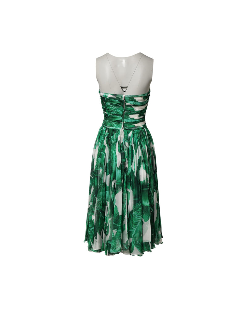 Dolce & Gabbana Green Pineapple Embellished Bananaleaf Dress Glam Steals