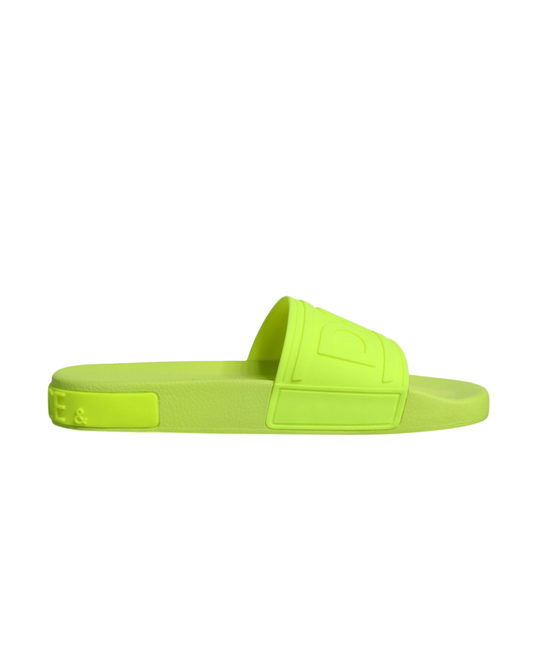Dolce & Gabbana Green Rubber Slides Sandals Beachwear Shoes Glam Steals