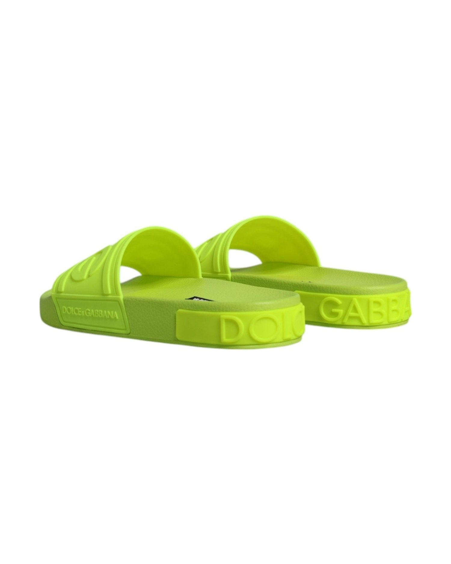 Dolce & Gabbana Green Rubber Slides Sandals Beachwear Shoes Glam Steals
