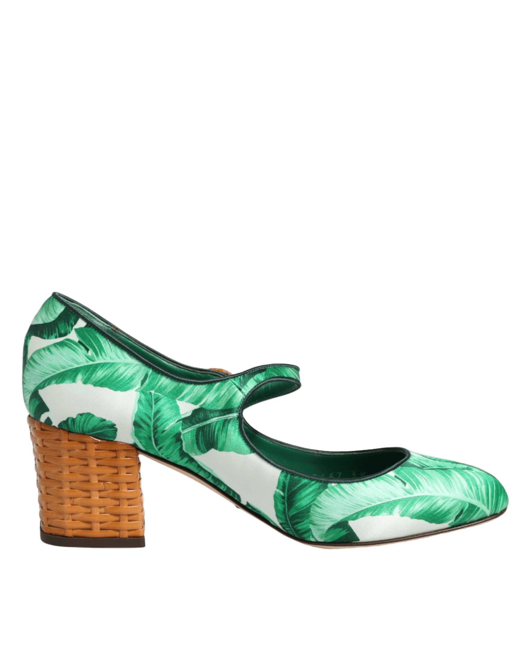 Dolce & Gabbana Green Silk Mary Janes Leaf Sandals Shoes Glam Steals
