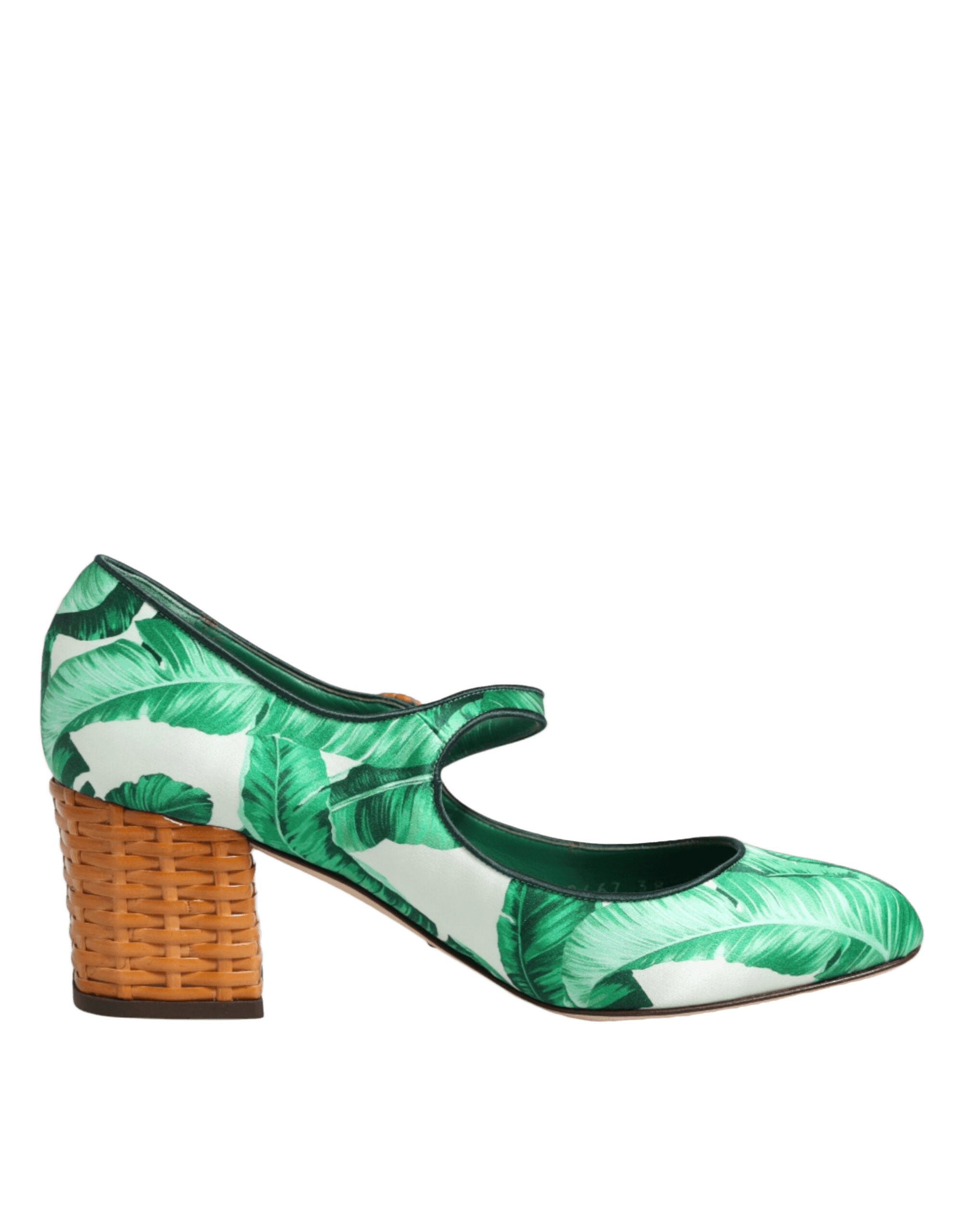 Dolce & Gabbana Green Silk Mary Janes Leaf Sandals Shoes Glam Steals