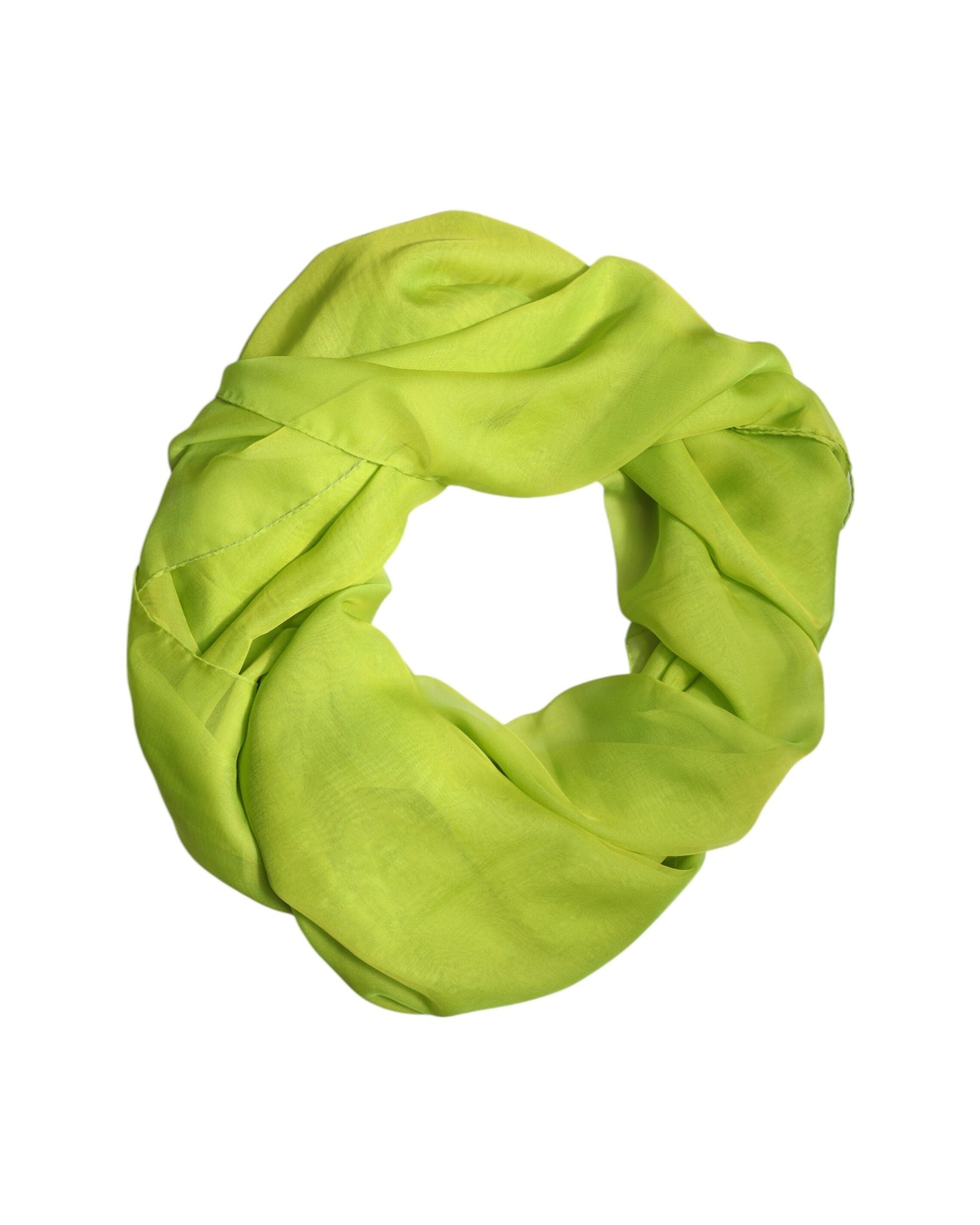 Dolce & Gabbana Green Silk Rectangle Wrap Shawl Neck Warmer Scarf Glam Steals