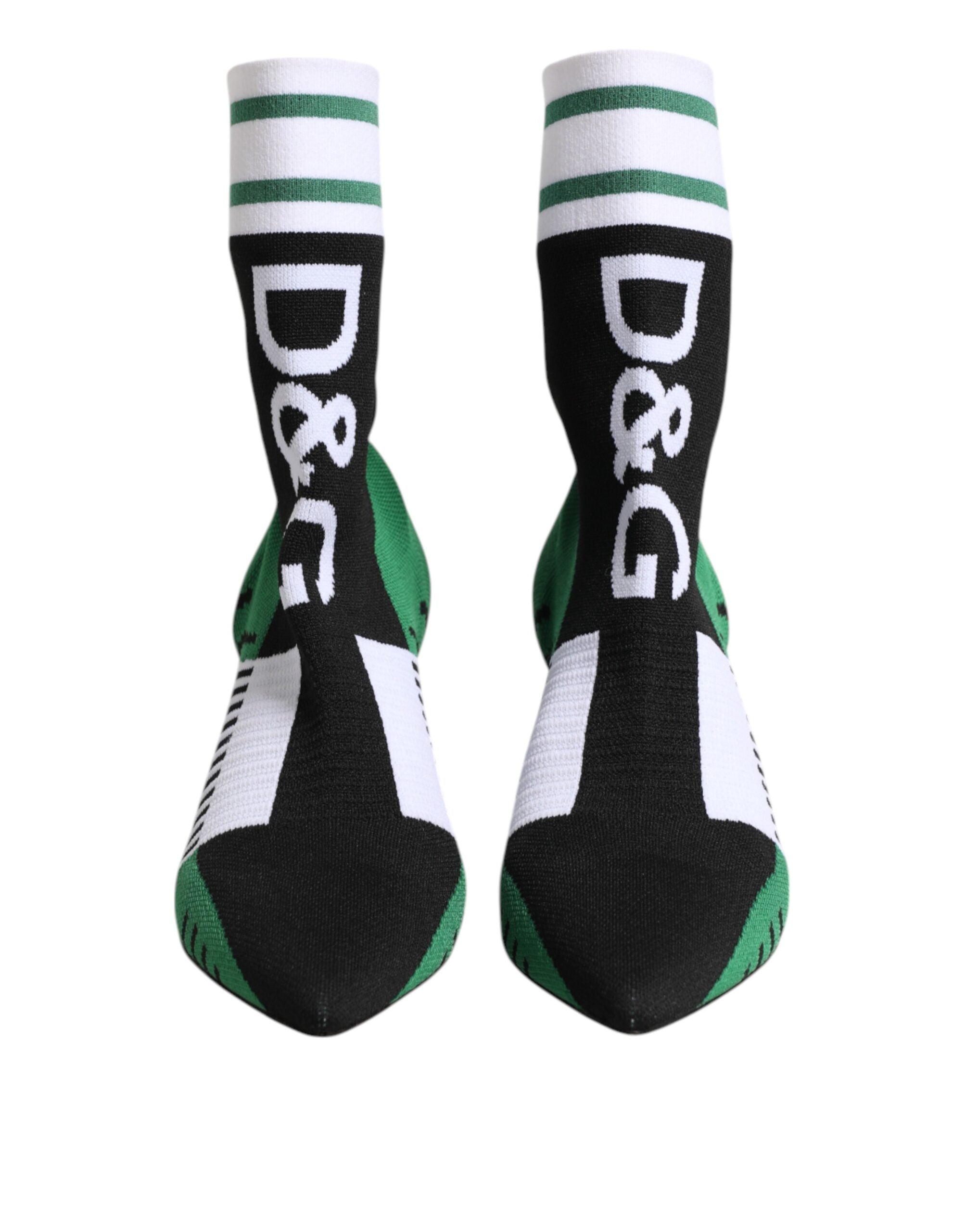 Dolce & Gabbana Green Stretch Sock Style Ankle Boots Shoes Glam Steals
