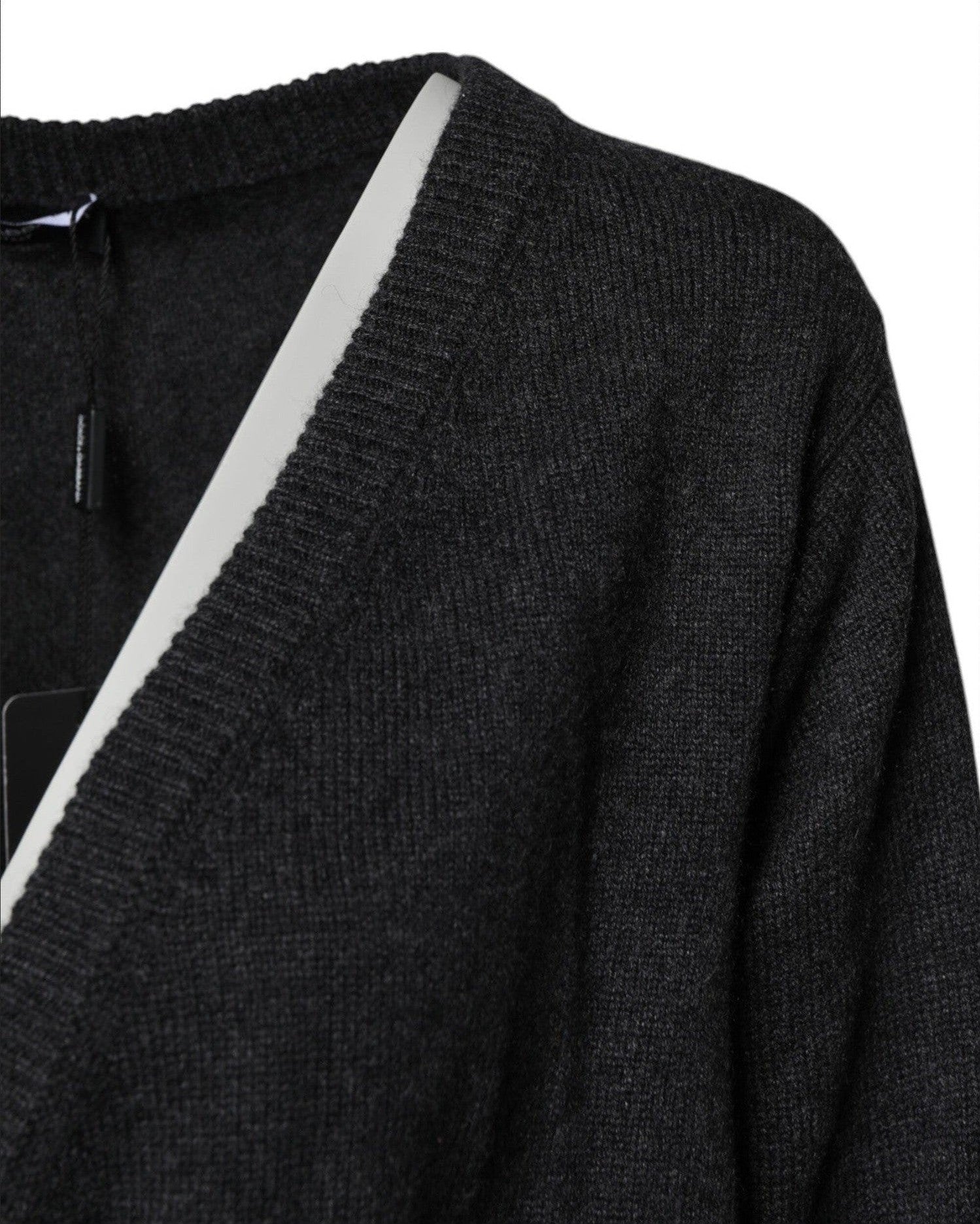 Dolce & Gabbana Grey Cashmere Deep V Neck Pullover Sweater Glam Steals