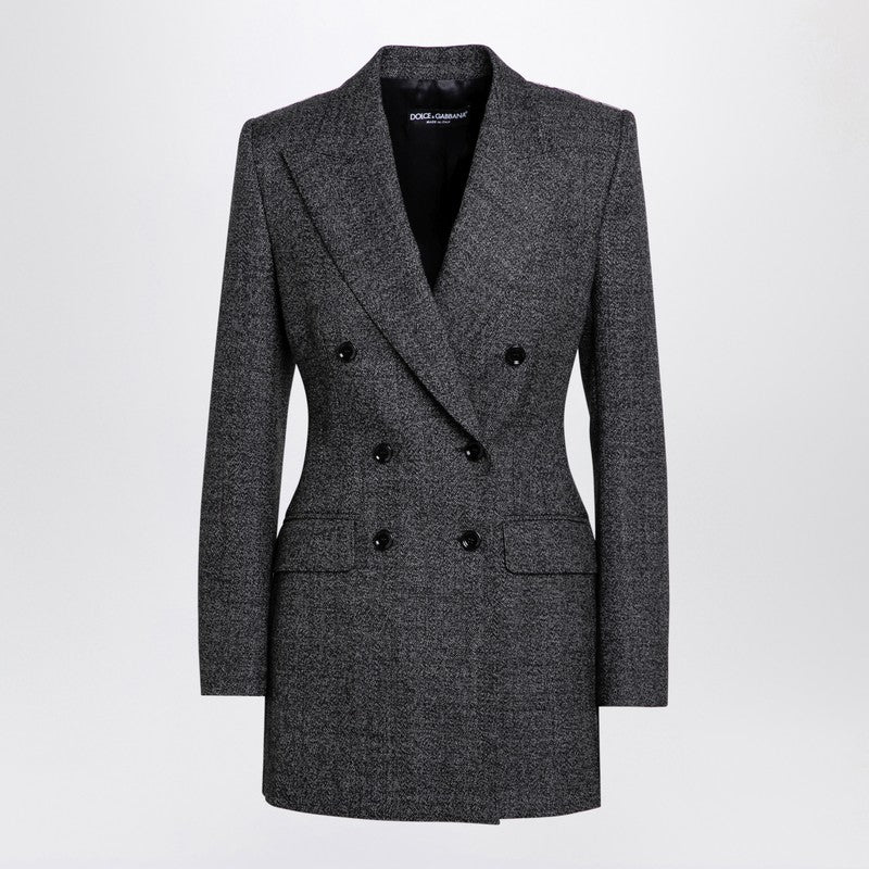 Dolce & Gabbana Grey Tweed Dolce&gabbana Anthracite Double Breasted Jacket Glam Steals