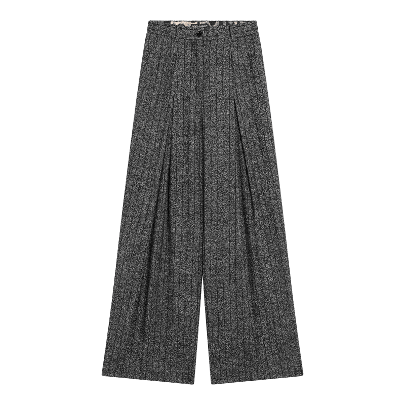 Dolce & Gabbana Grey Wide Dark Striped Trouser Glam Steals