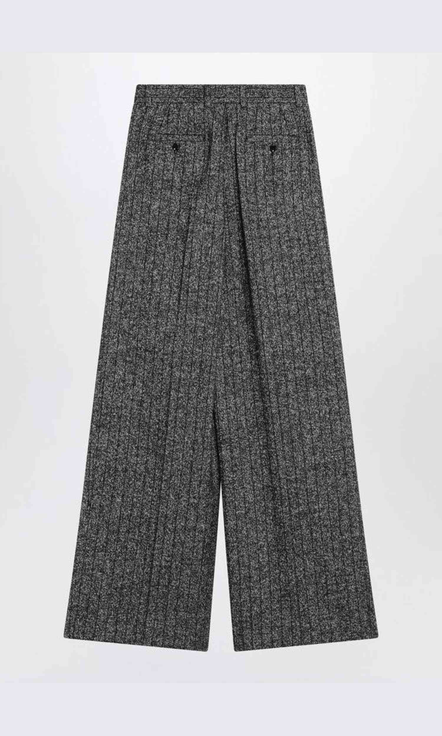 Dolce & Gabbana Grey Wide Dark Striped Trouser Glam Steals