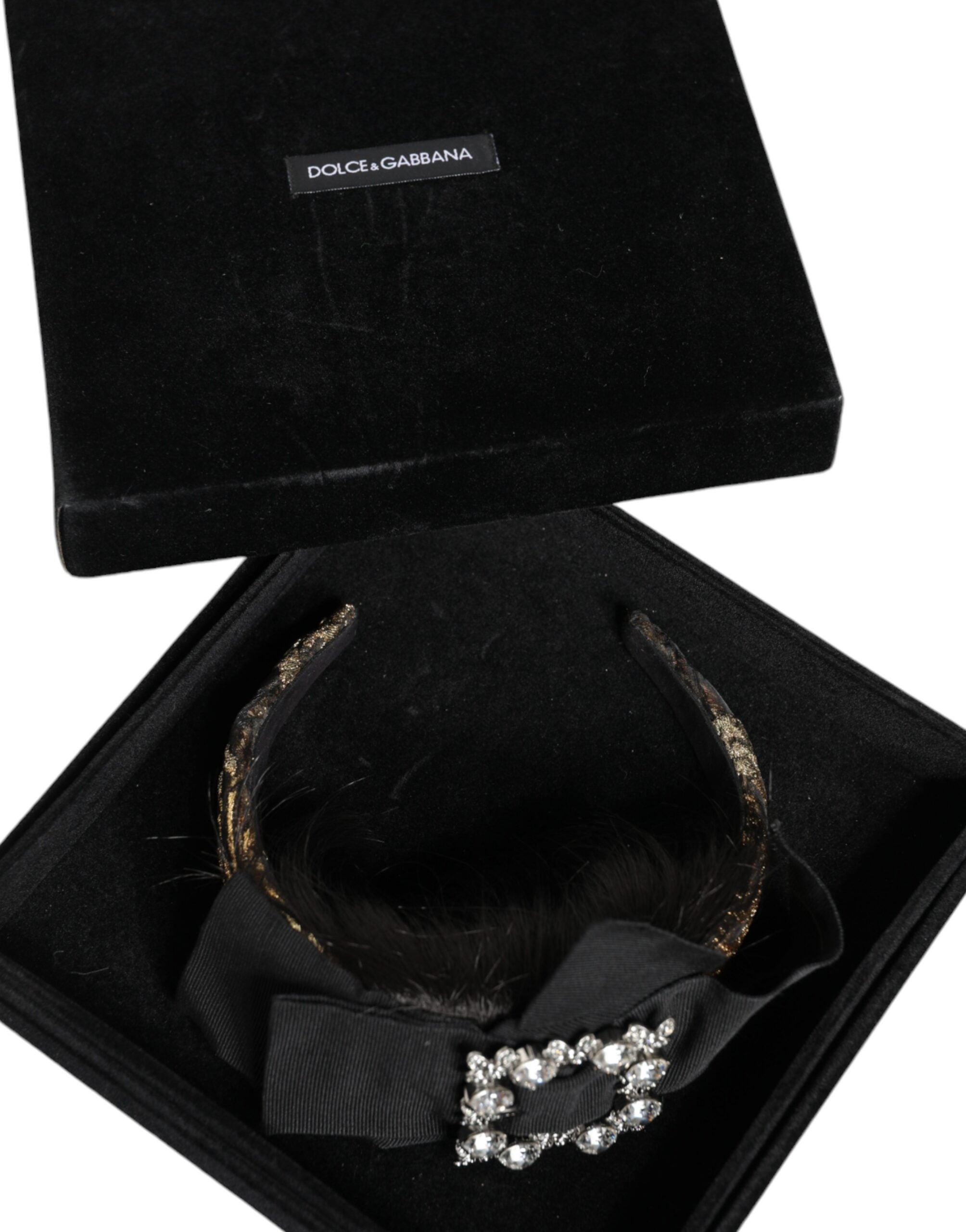 Dolce & Gabbana Hair Parrucchiera Crystal Headband Black Diadem Glam Steals