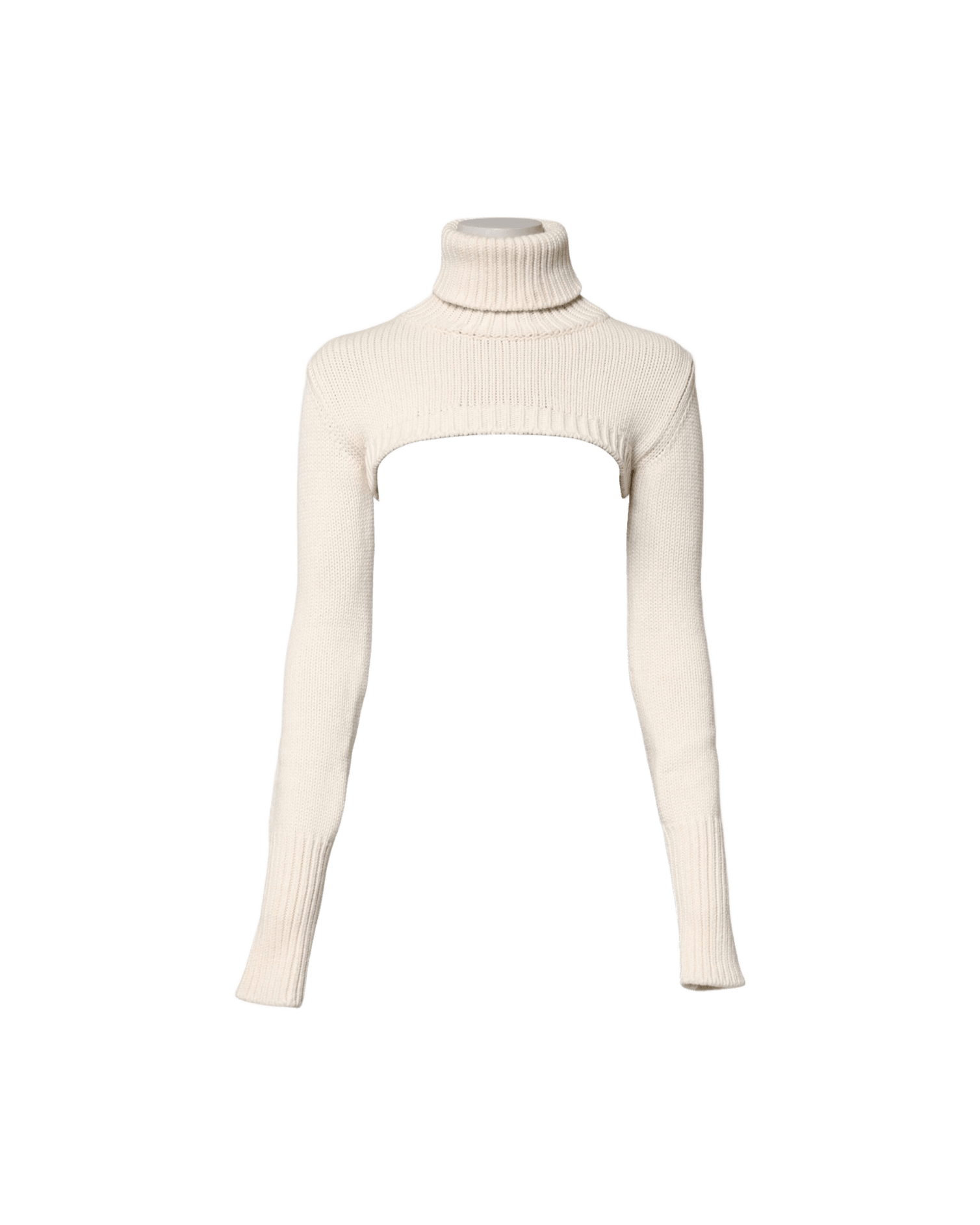 Dolce & Gabbana Ivory Cashmere Turtleneck Cropped Top Sweater Glam Steals