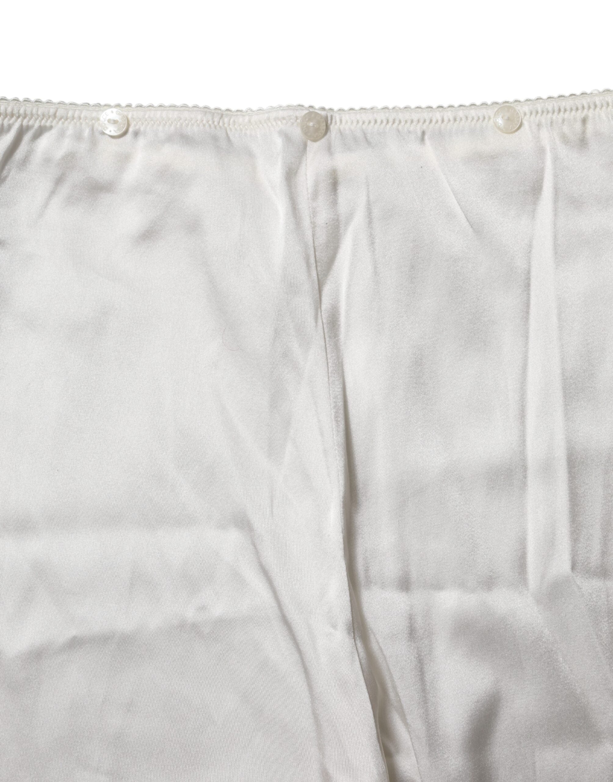 Dolce & Gabbana Ivory Silk Tapered High Waist Pant Glam Steals