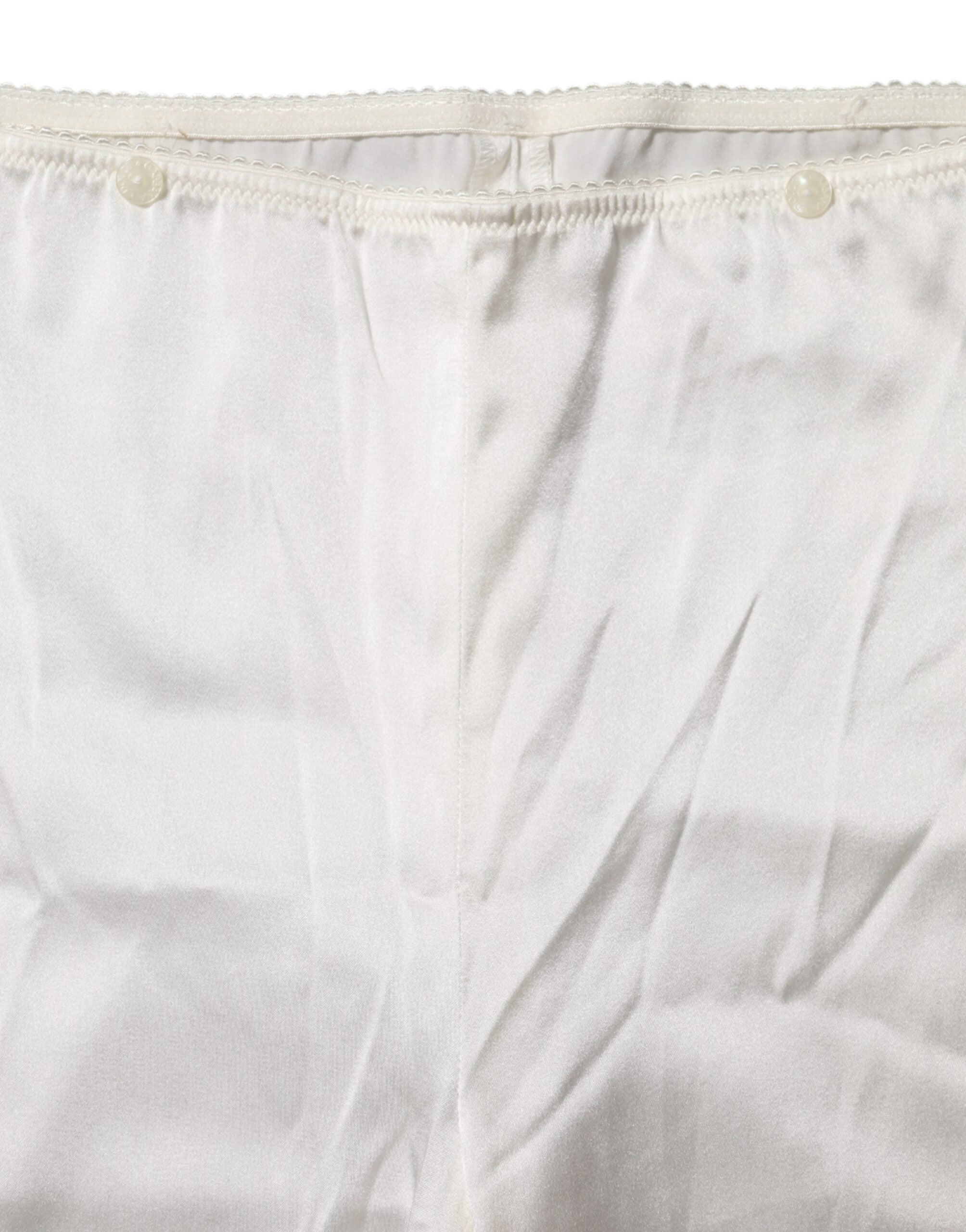 Dolce & Gabbana Ivory Silk Tapered High Waist Pant Glam Steals