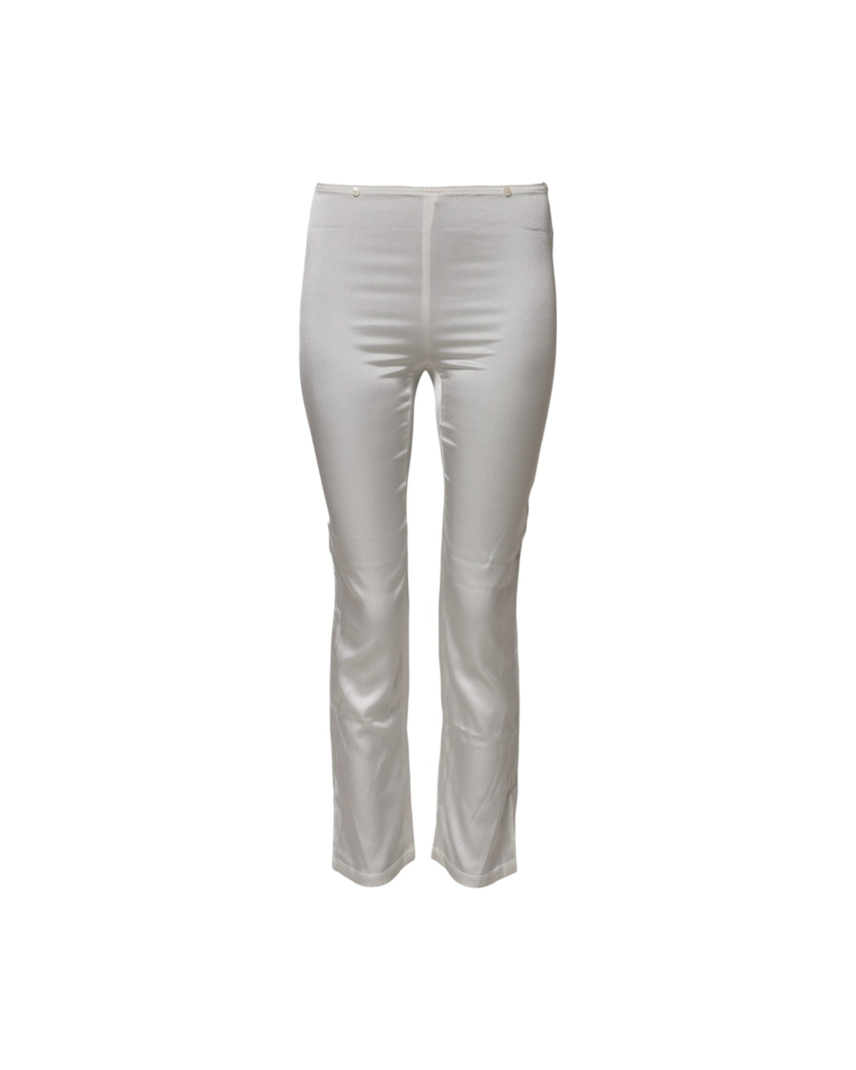 Dolce & Gabbana Ivory Silk Tapered High Waist Pant Glam Steals