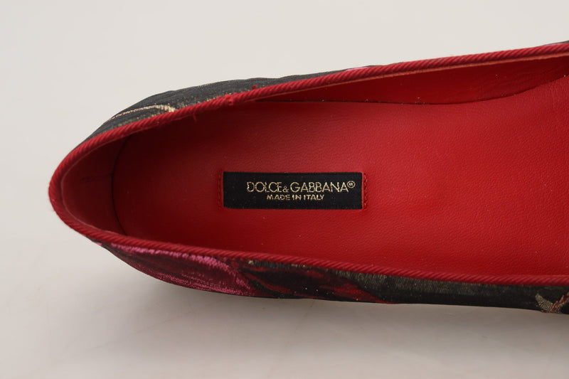 Dolce & Gabbana Jacquard Sacred Heart Patch Slip On Shoes Glam Steals