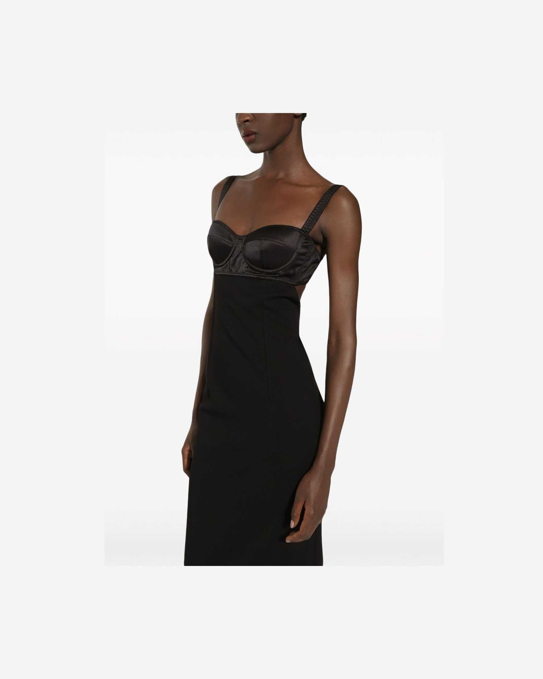 Dolce & Gabbana Jersey Longuette Dress with Bustier Bra Top Glam Steals